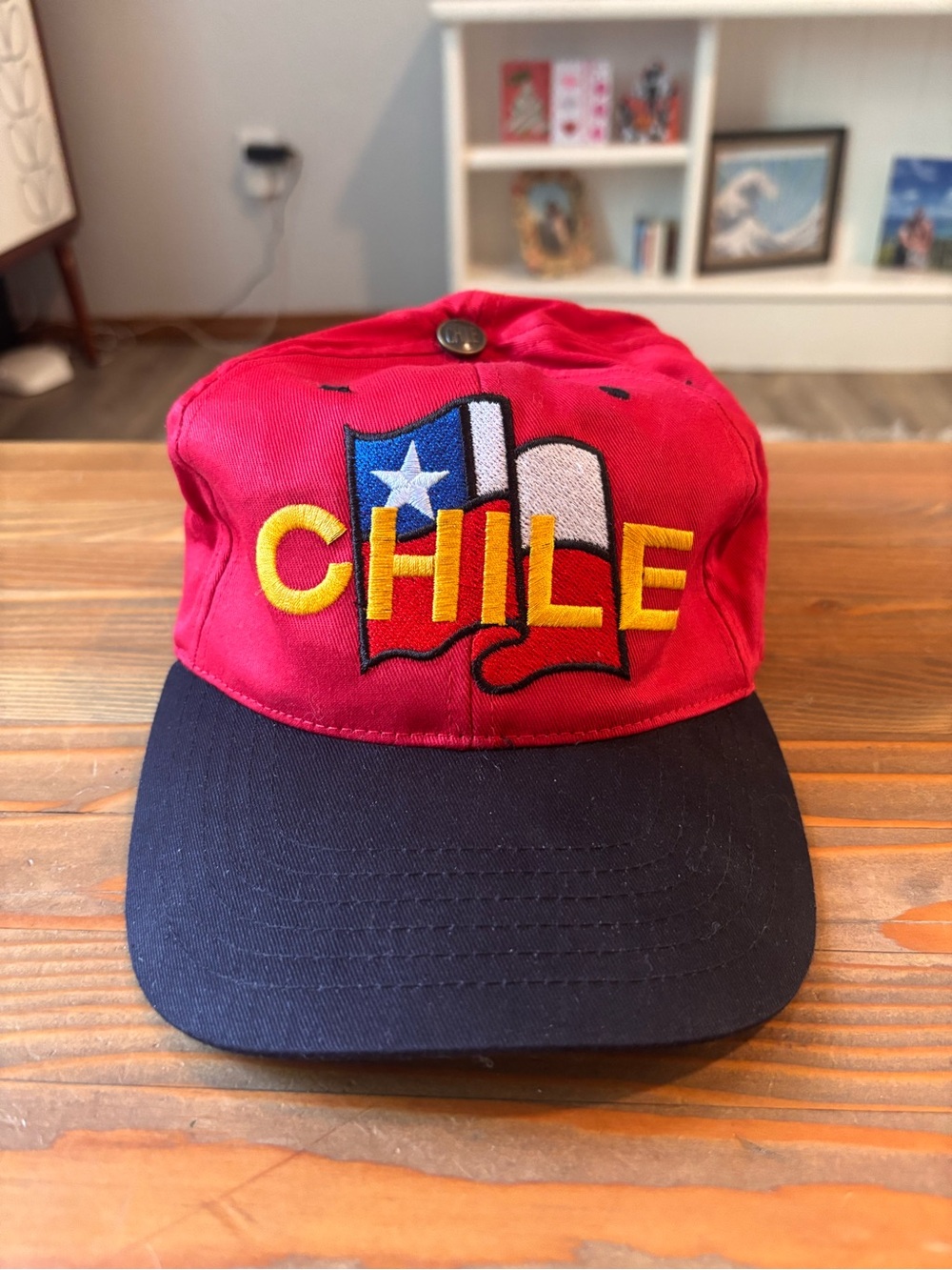 Chile Flag Hat Baseball Cap Red Blue Embroidered Souvenir Strapback